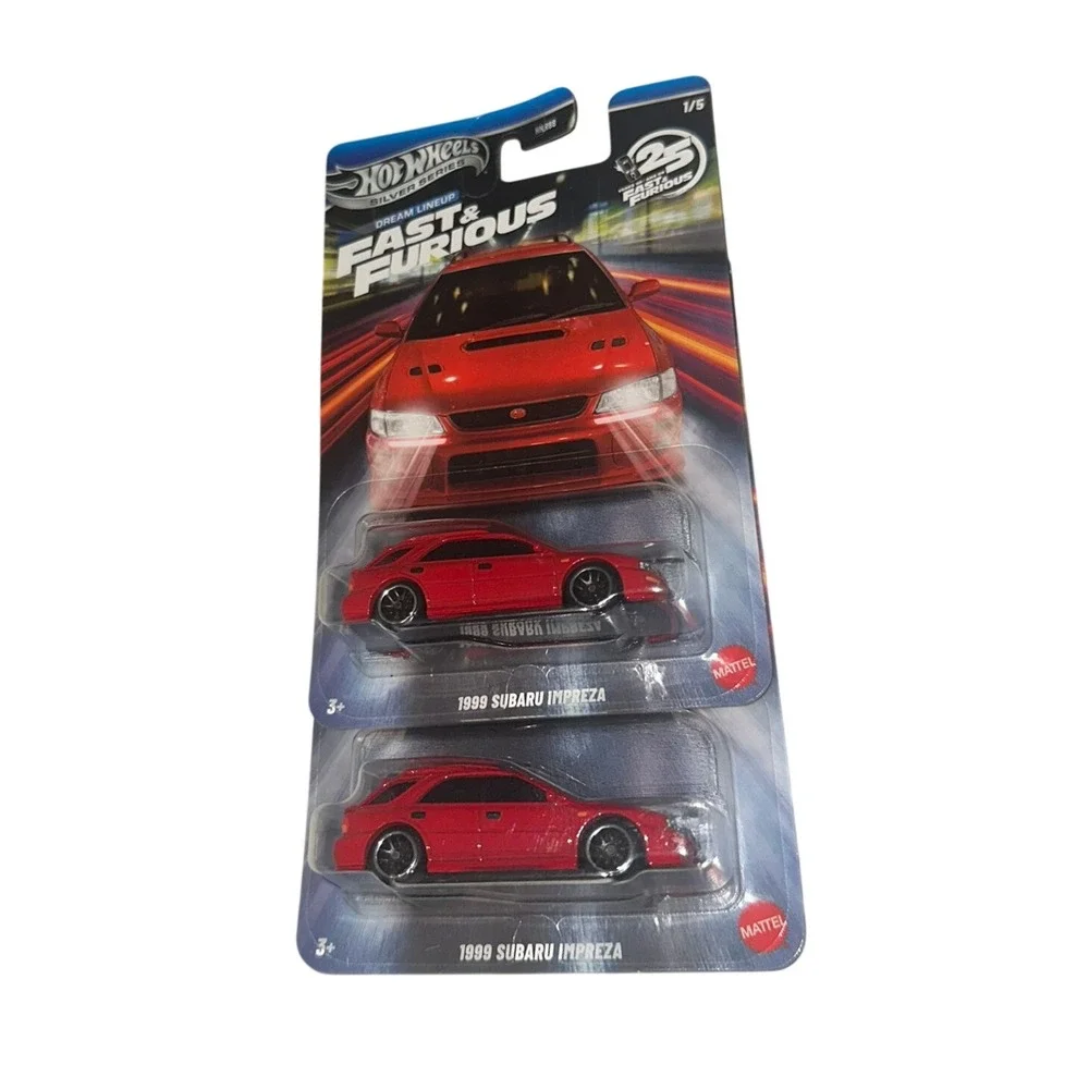 Hot Wheels Fast‎ & Furious Silver Series 1999 Subaru Impreza Red Diecast 2 Pack